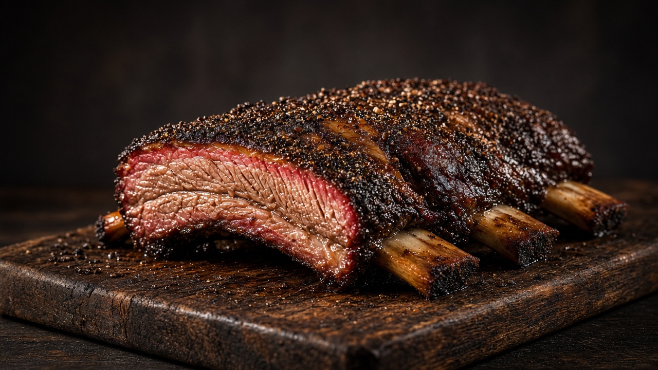 Gerookte beef chuck ribs van de smoker