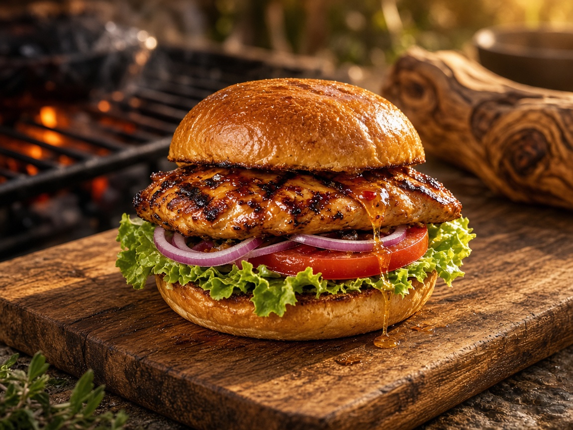 Hot Honey kip-sandwich van de grill